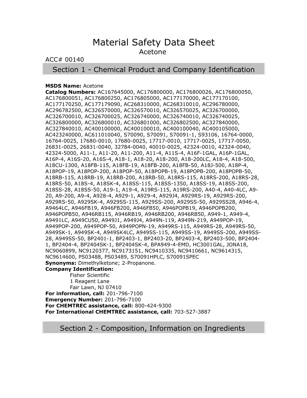 Material Safety Data Sheet s4