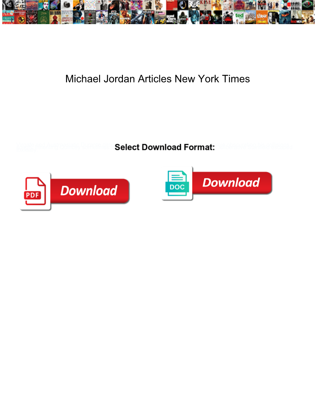 Michael Jordan Articles New York Times