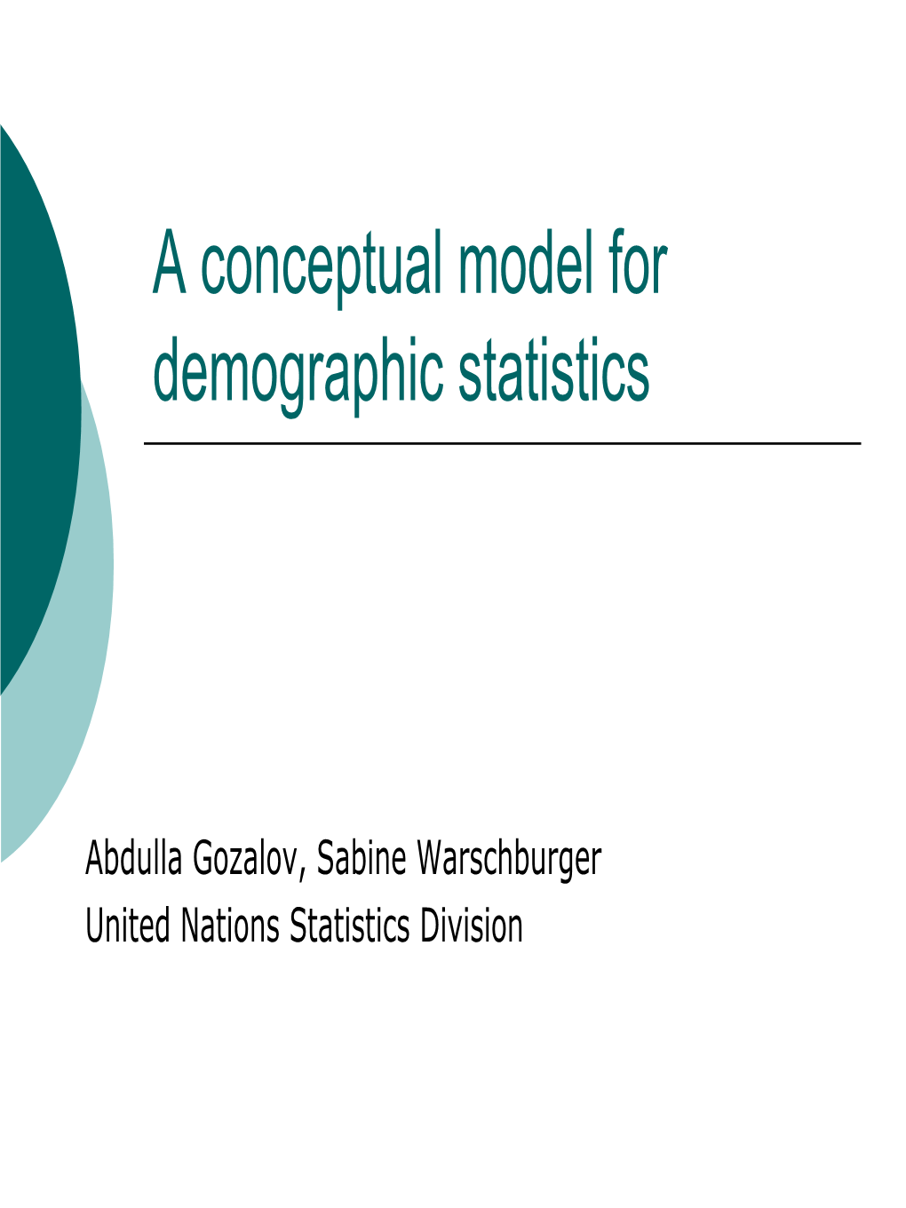 A Conceptual Model for Demographic Statistics