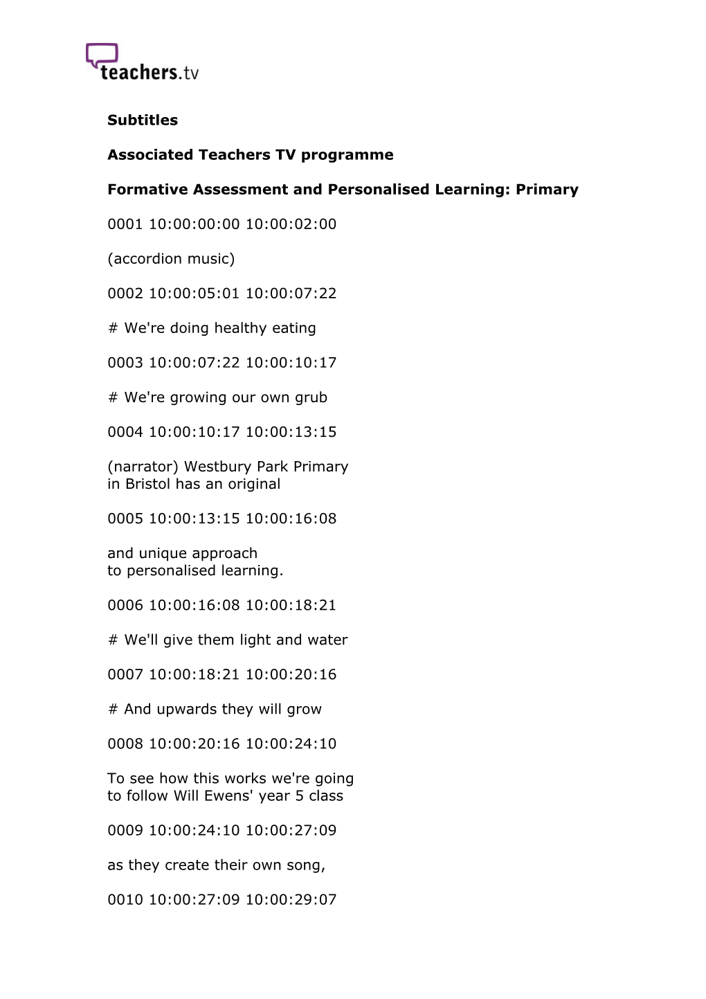 Formative Assessment and Personalised Learning: Primary