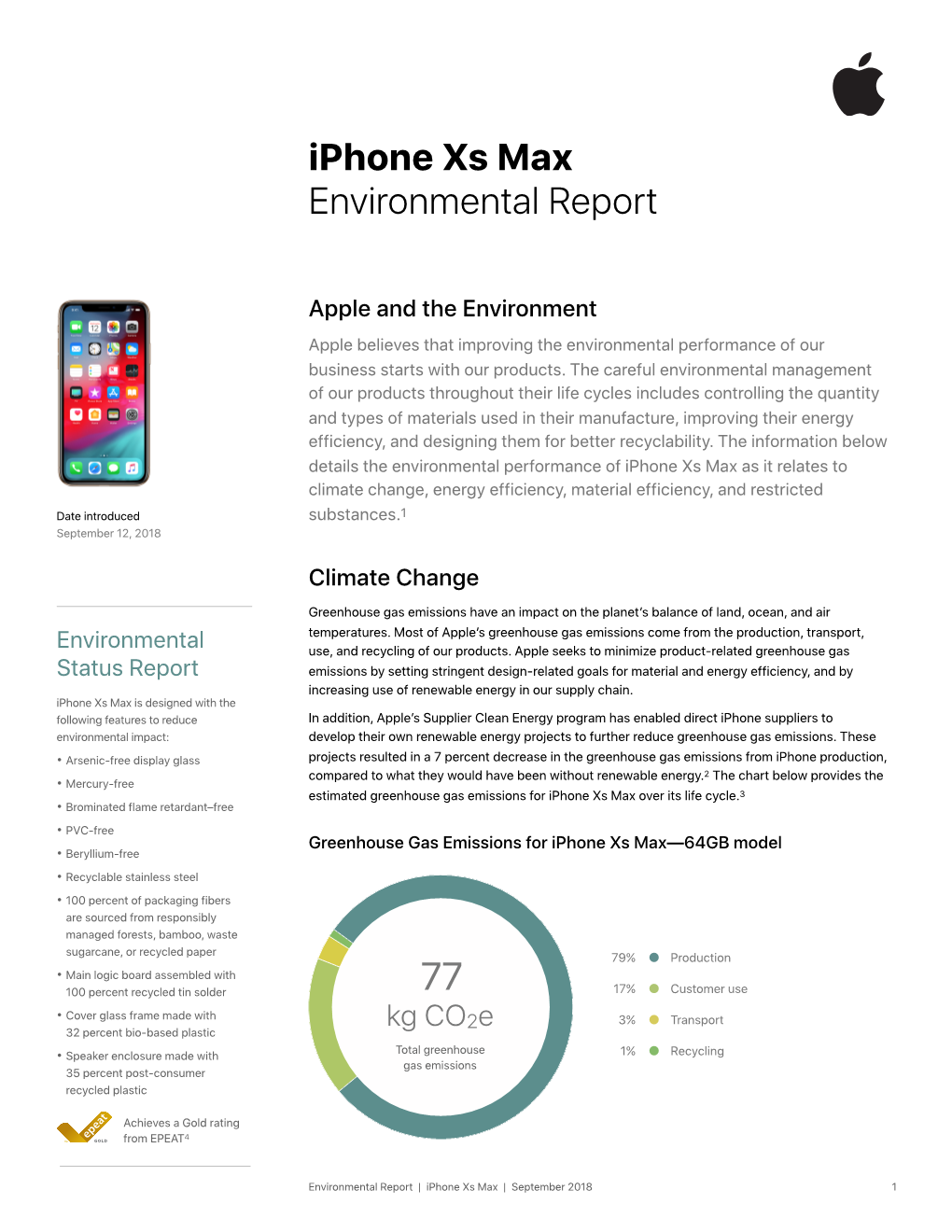 Iphone Xs Max Environmental Report