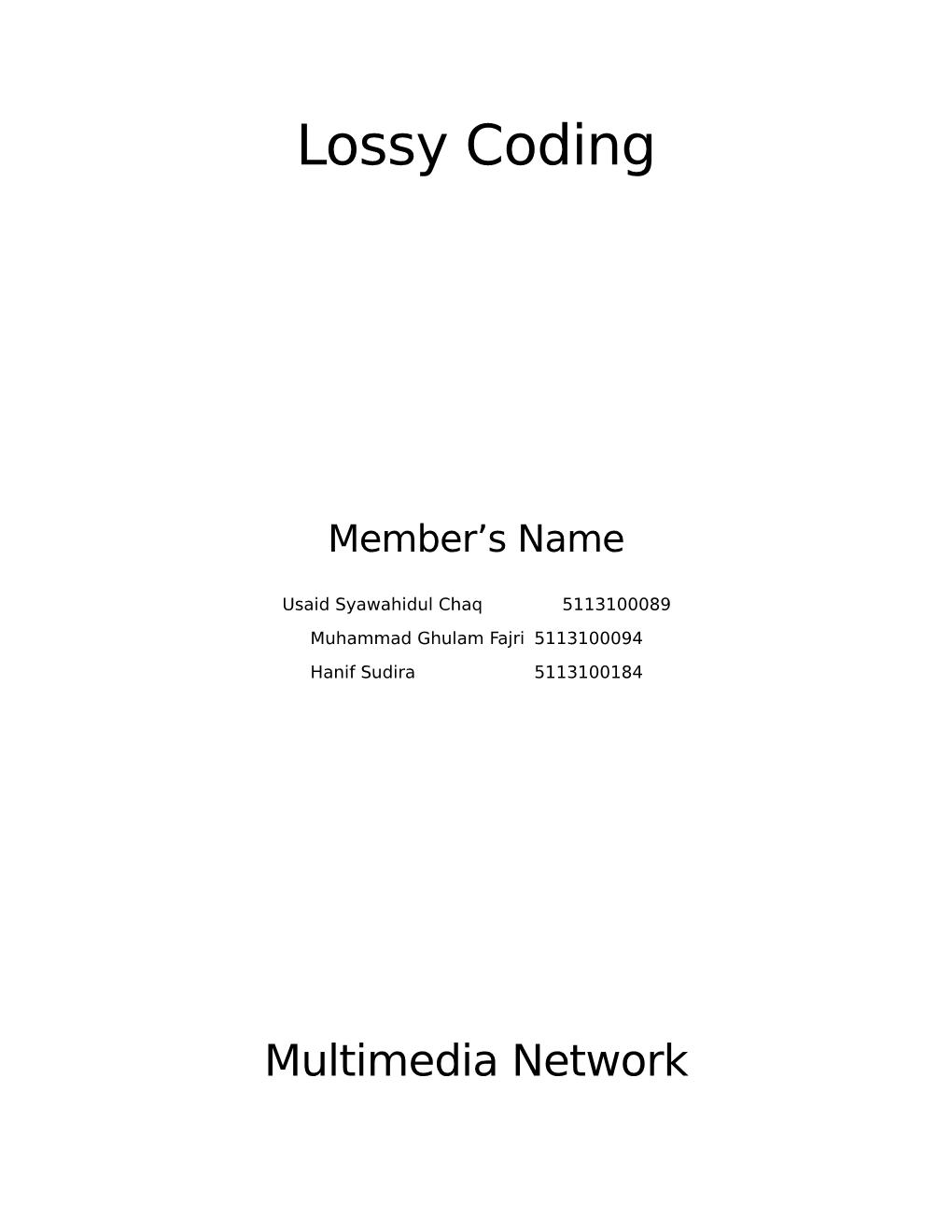 Lossy Coding