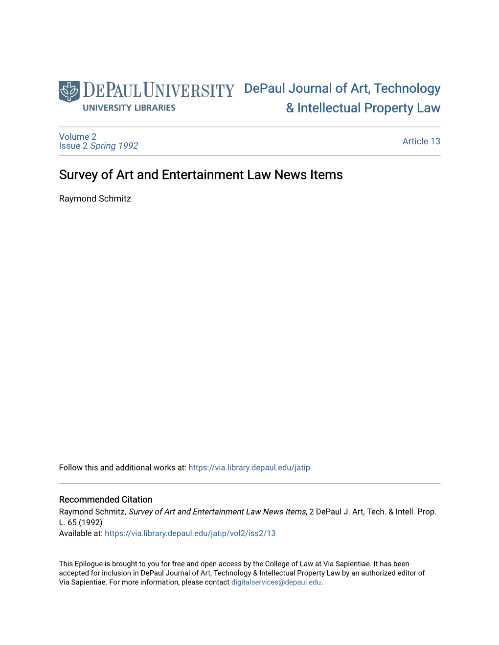 Survey of Art and Entertainment Law News Items