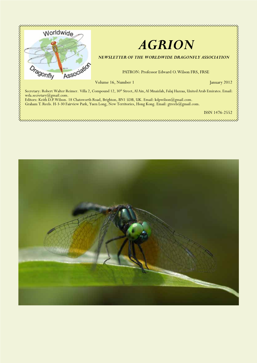 Agrion Newsletter of the Worldwide Dragonfly Association