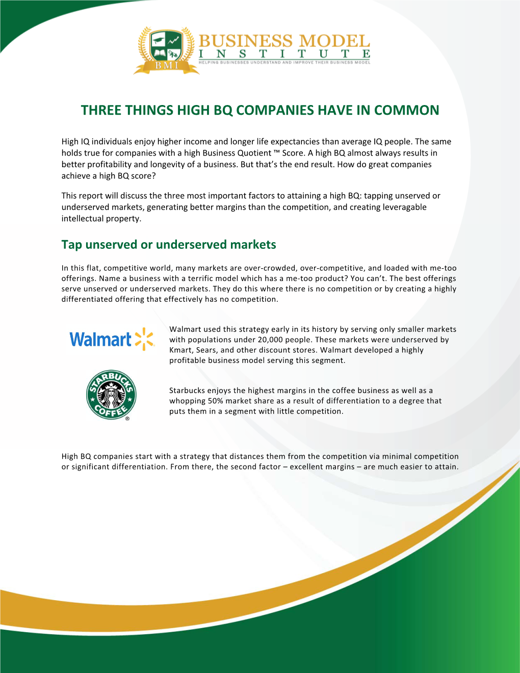 Three Things High Bq Companies Have in Common