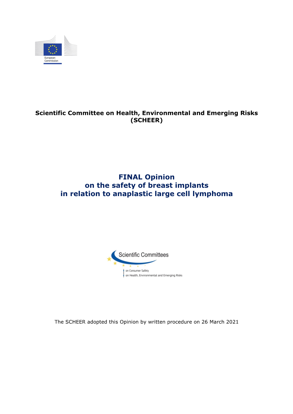 FINAL Opinion on the Safety of Breast Implants in Relation to Anaplastic Large Cell Lymphoma