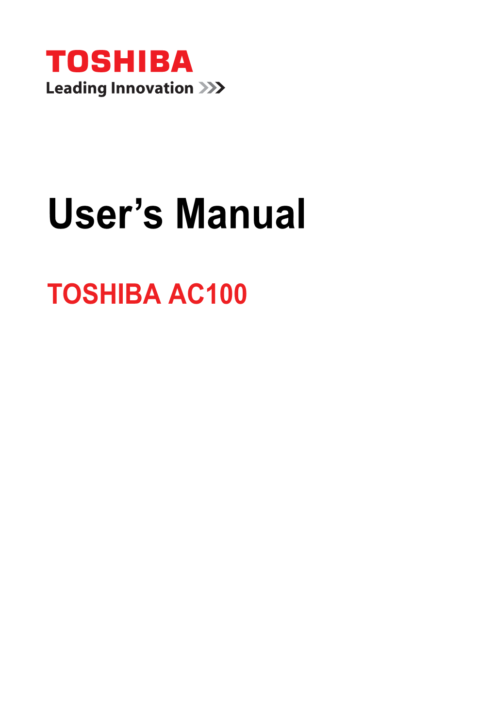 Toshiba AC100-117 User Guide Manual Operating Instructions