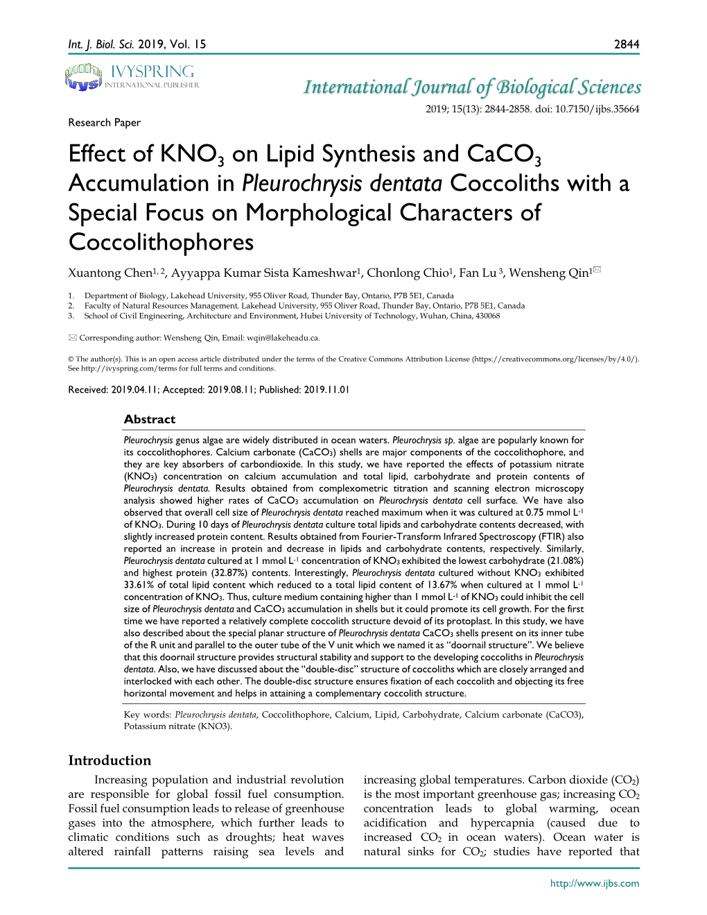 Pdf Correlation Between KNO3 Content and Lipid, Carbohydrate Contents, Respectively