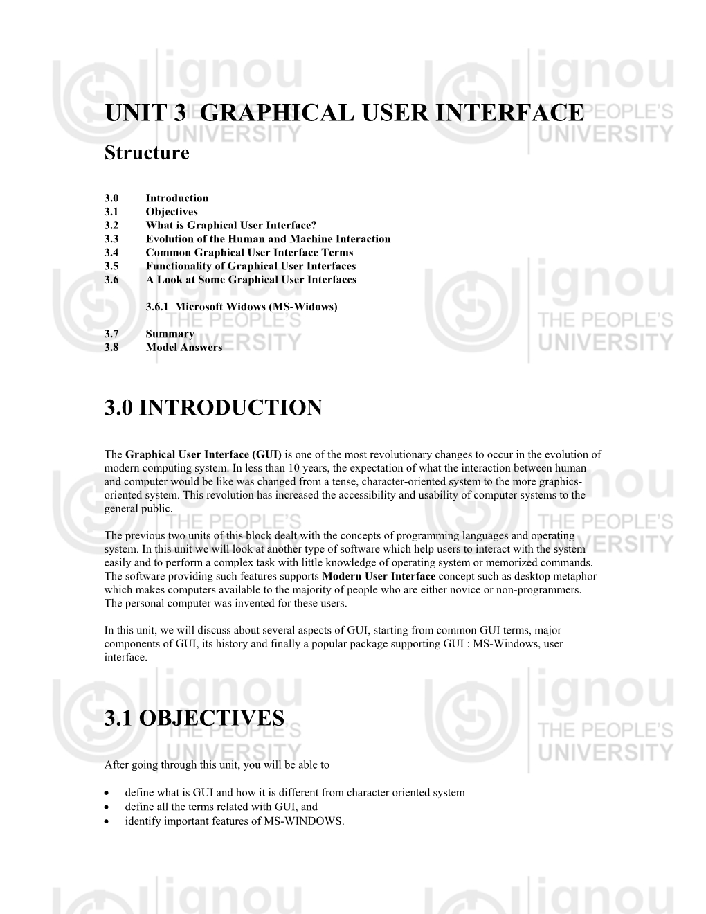 Unit 3 Graphical User Interface