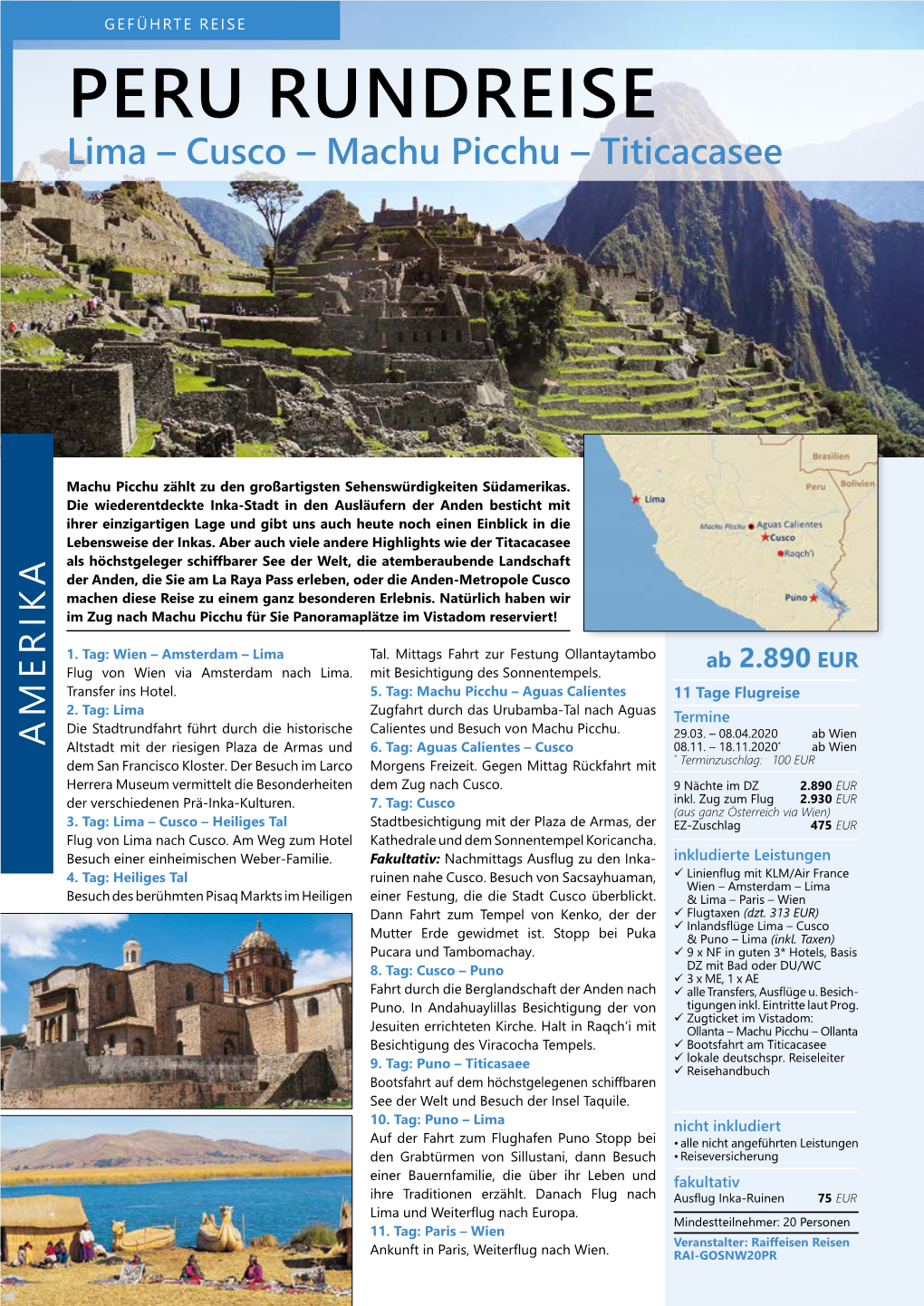 PERU RUNDREISE Lima – Cusco – Machu Picchu – Titicacasee