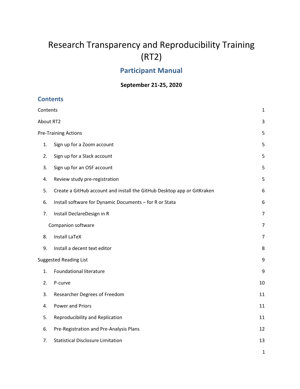 RT2) Participant Manual