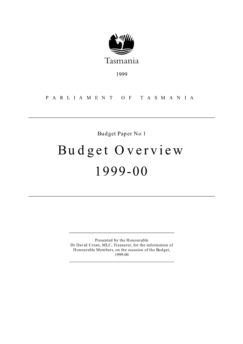 Budget Overview 1999-00