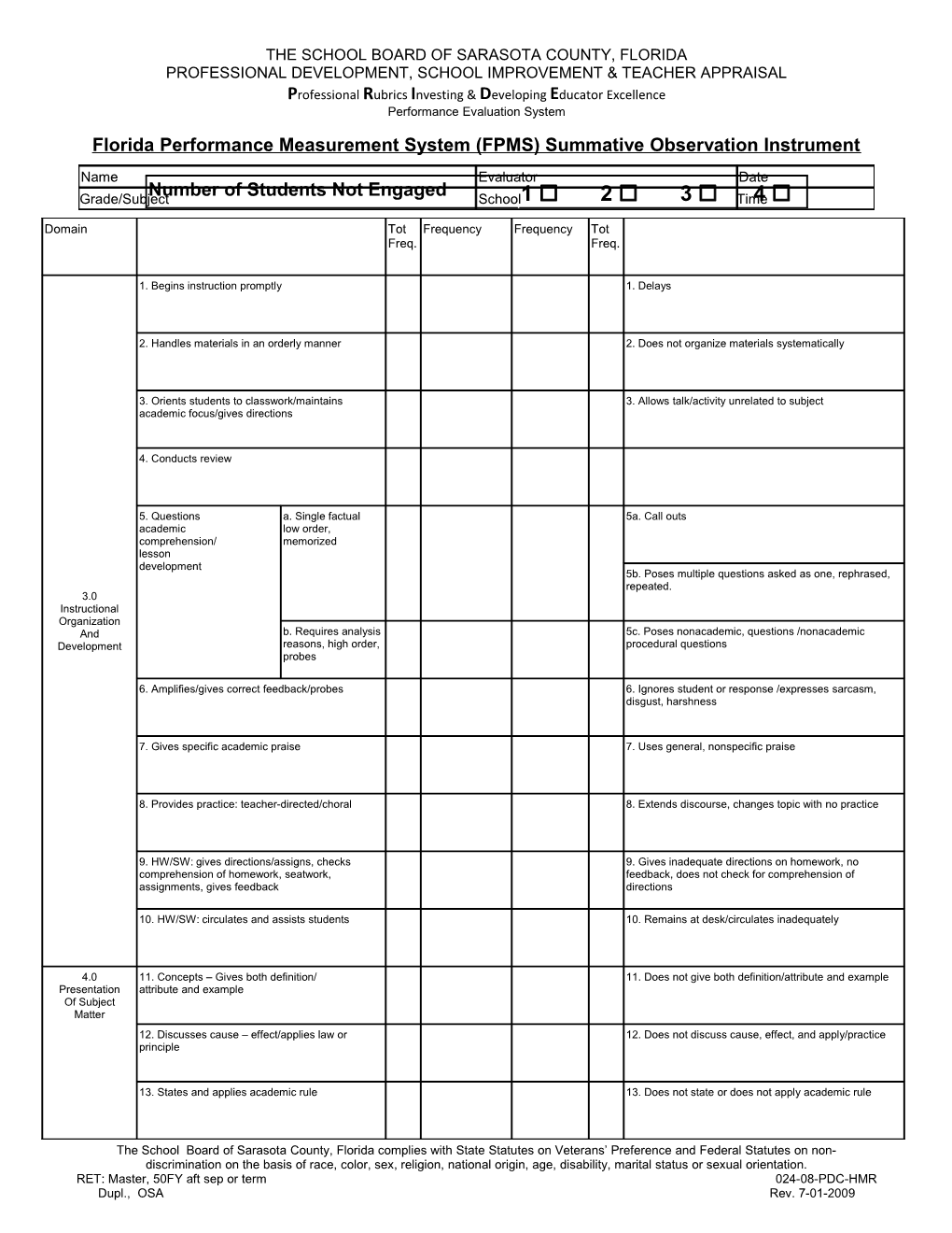 Florida Performance Measurement System (FPMS)