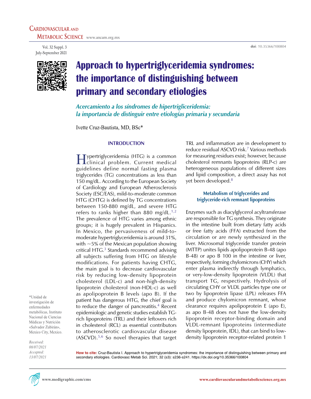 Approach to Hypertriglyceridemia Syndromes: the Importance of Distinguishing Between Primary and Secondary Etiologies