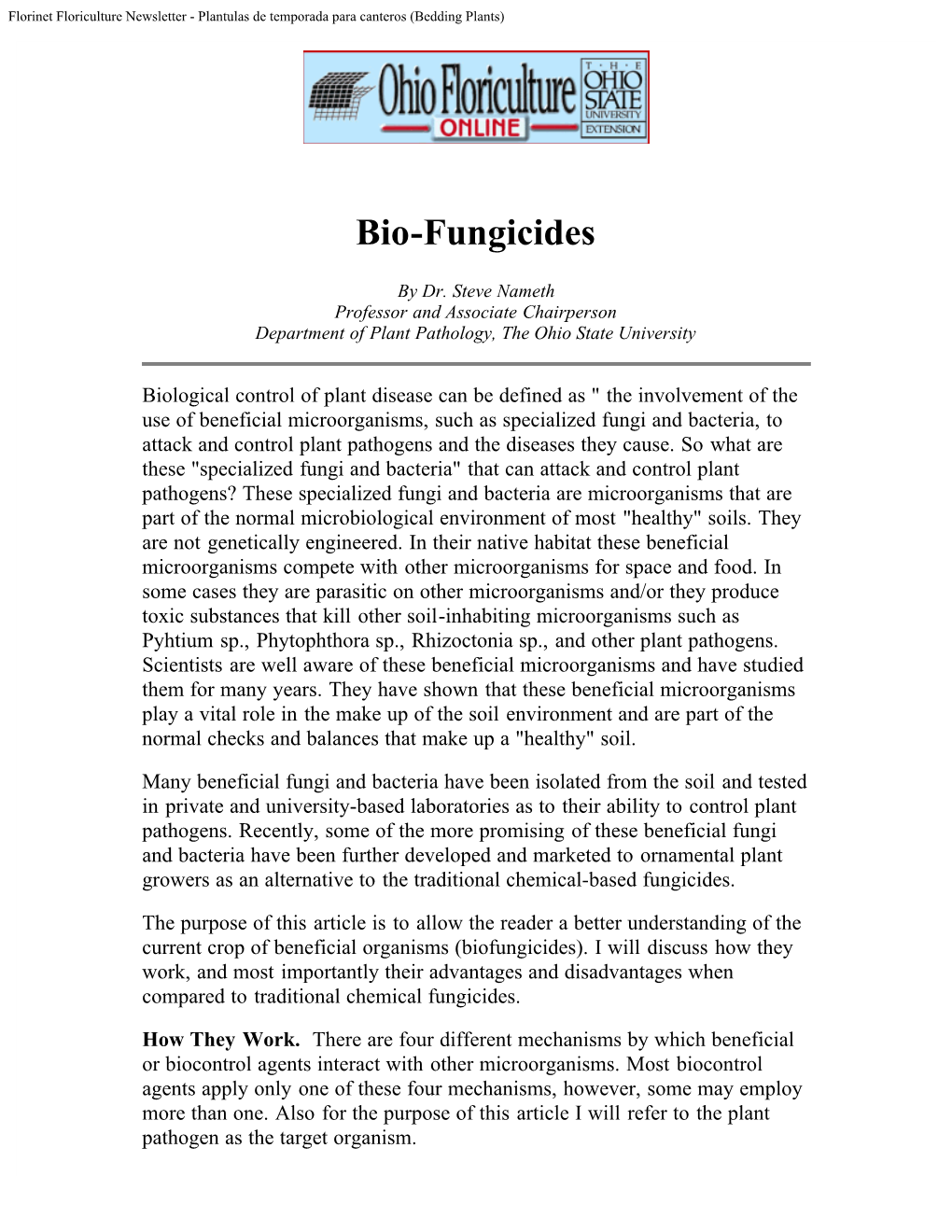 Bio-Fungicides