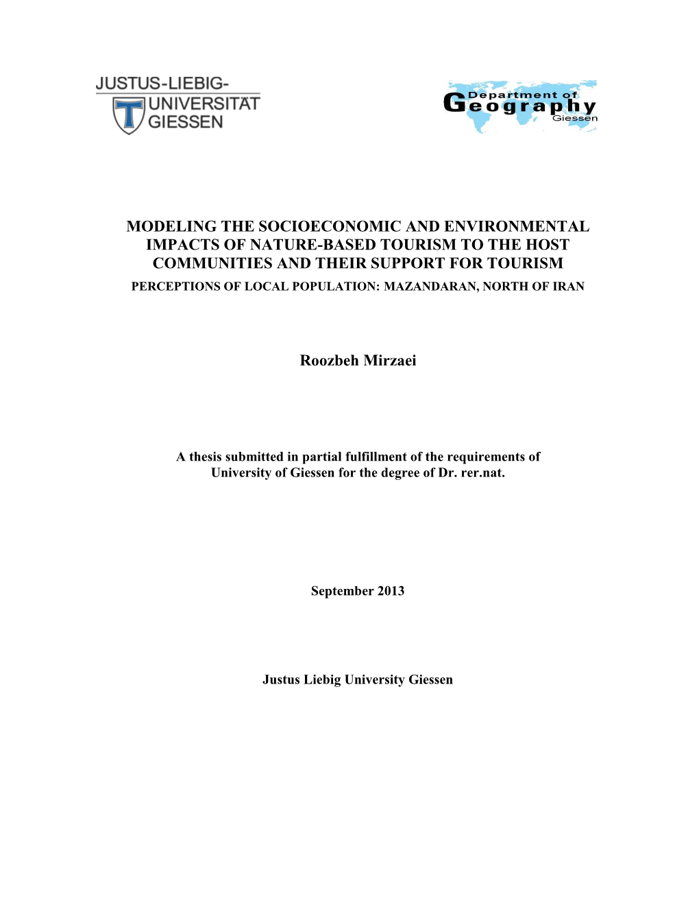 Modeling the Socioeconomic and Environmental Impacts of Nature