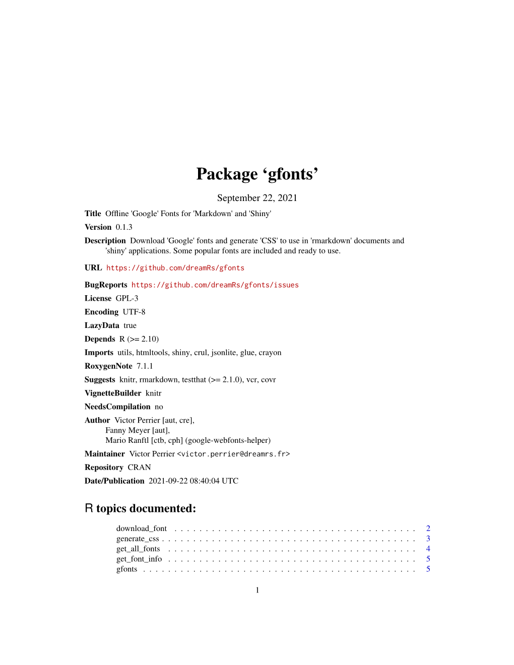 Package 'Gfonts'