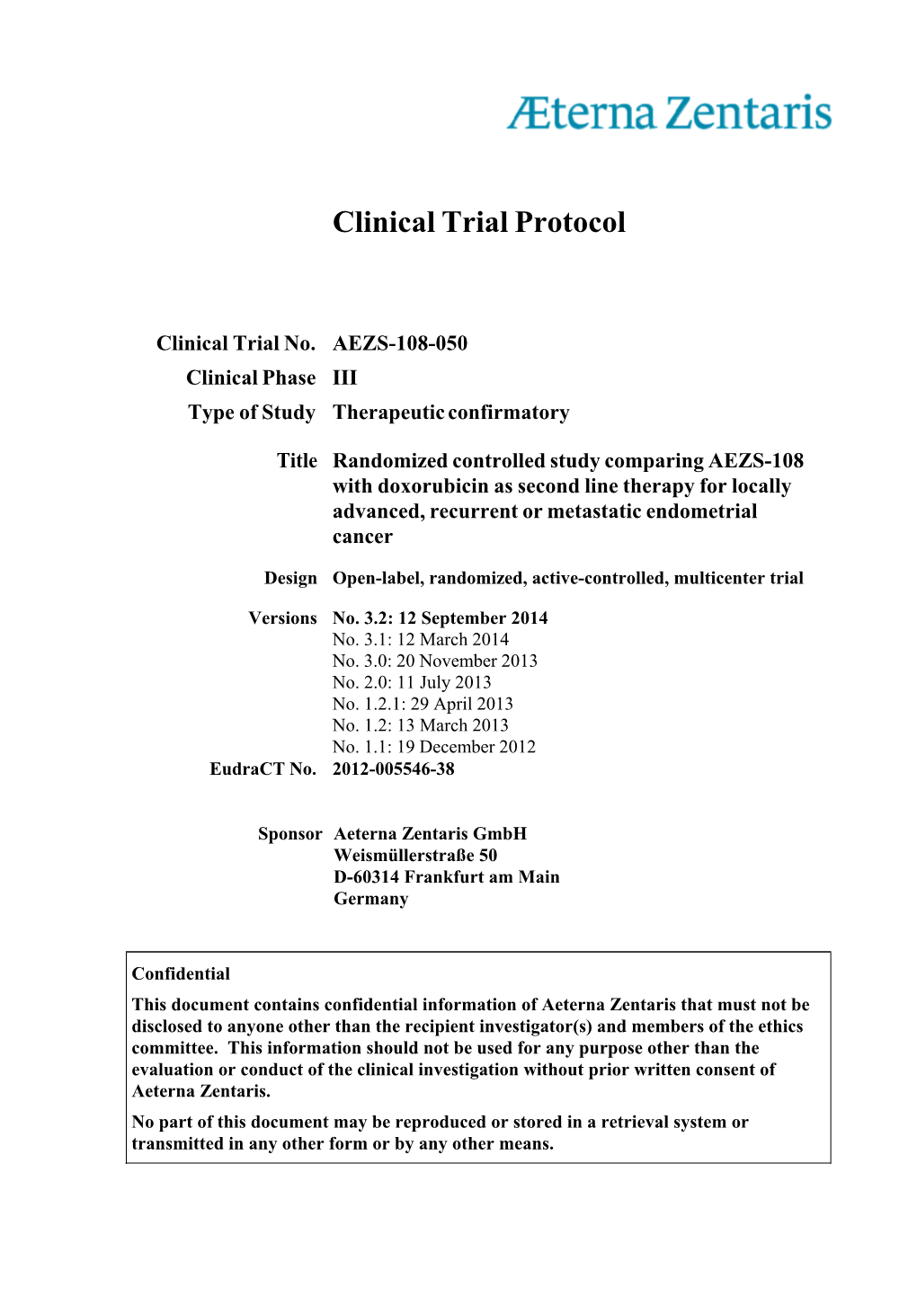 Study Protocol AEZS-108-050 Confidential Version 3.2 / 12 Sep 2014