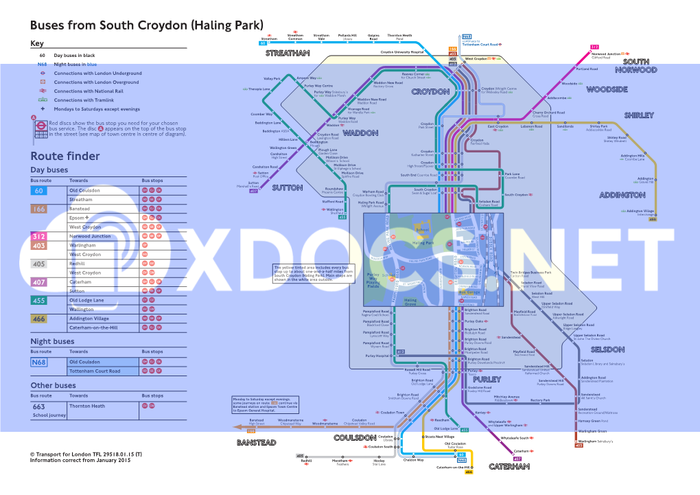 Buses from South Croydon (Haling Park)