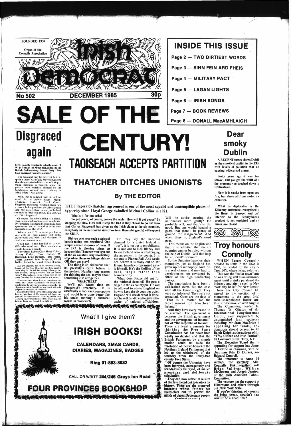 Disgraced Again TAOISEACH ACCEPTS PARTITION