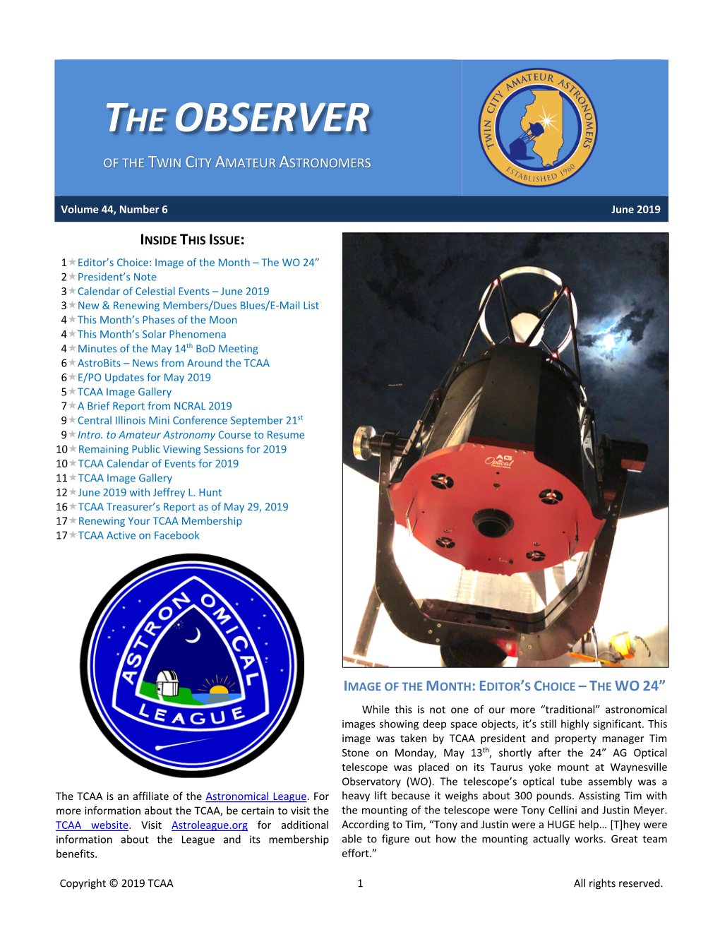 June 2019 OBSERVER