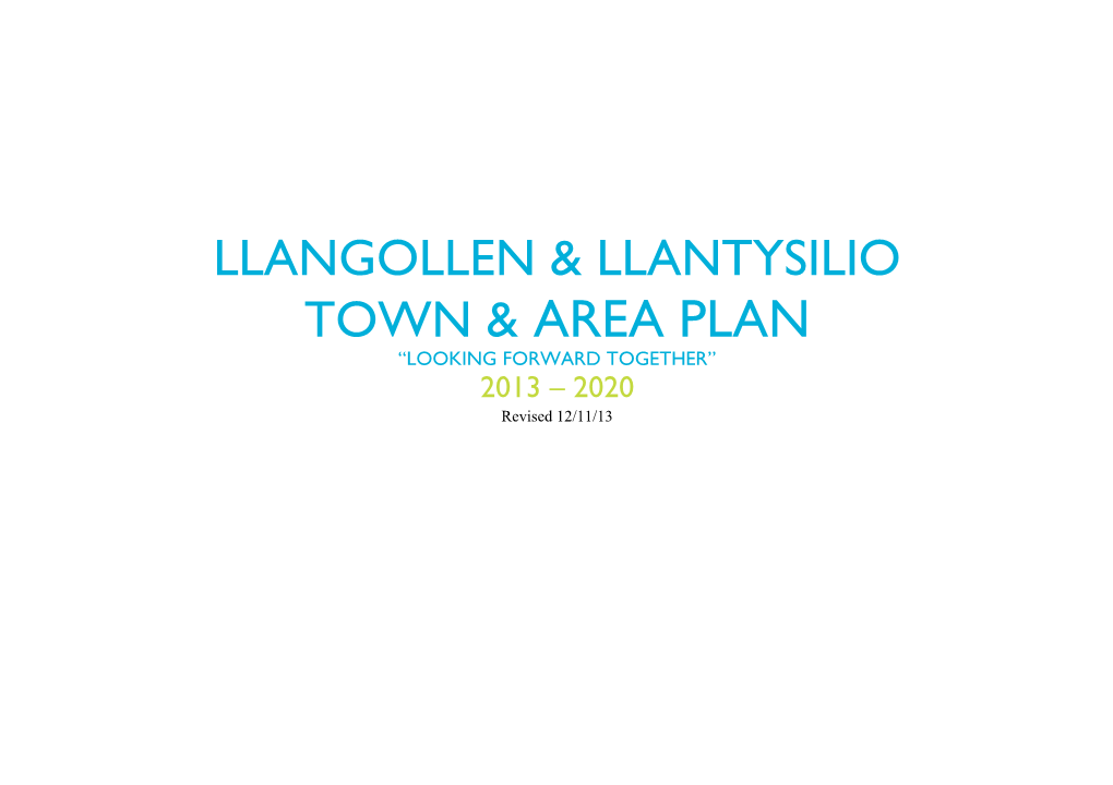 Town and Area Plan: Llangollen and Llantysilio