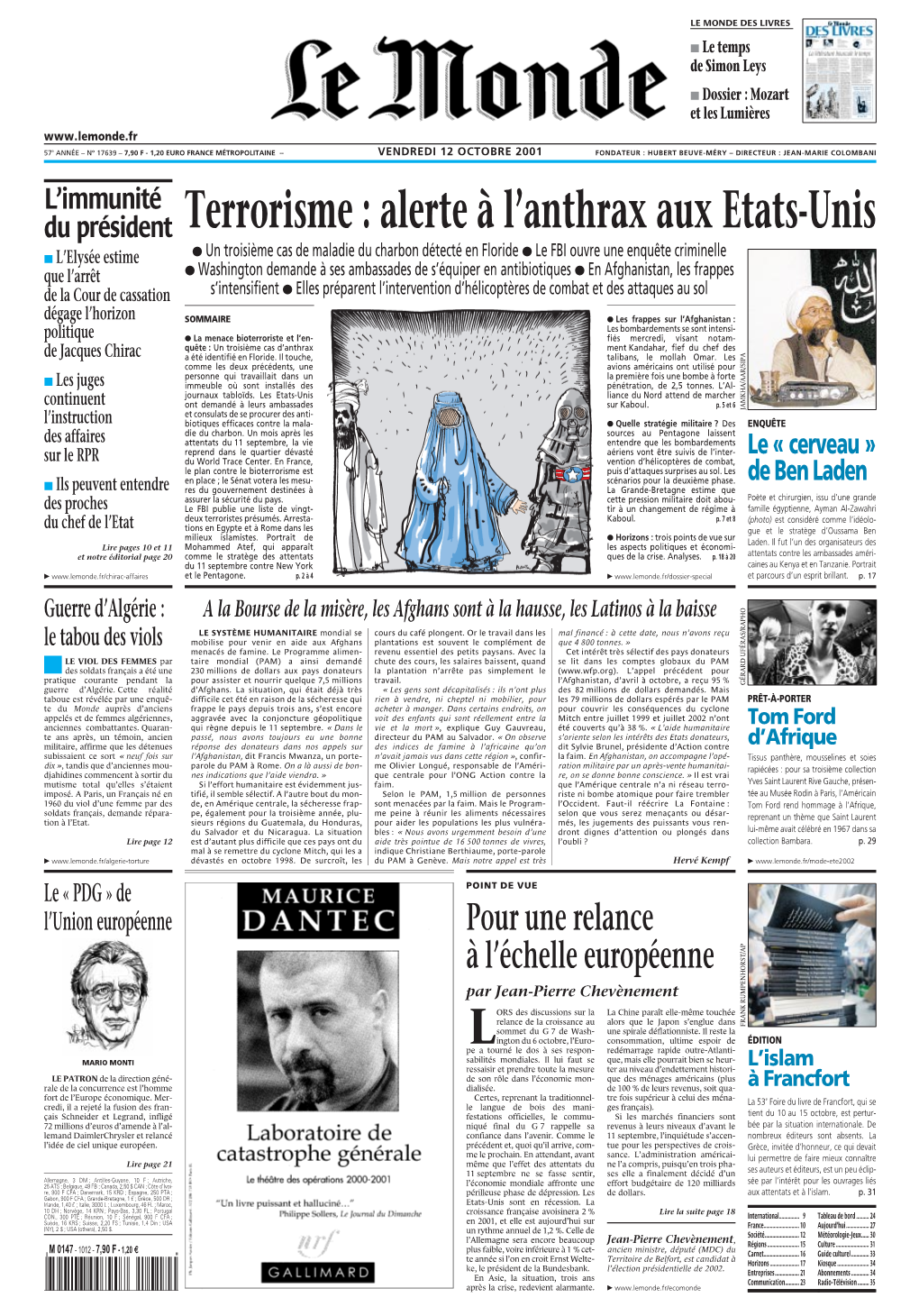 LE MONDE/PAGES<UNE>