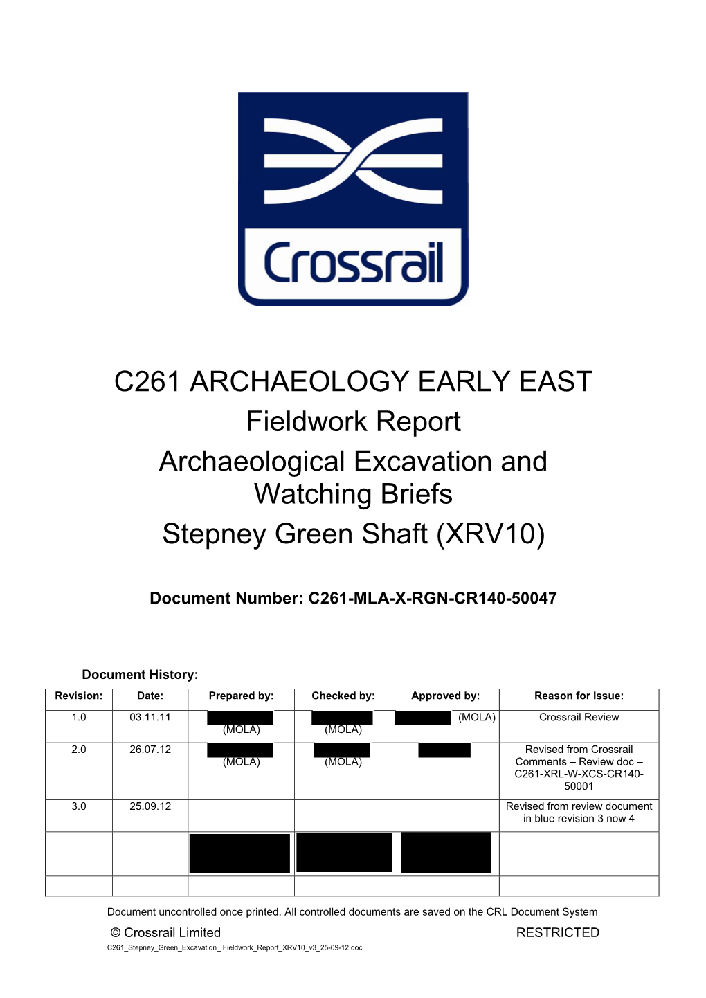 C261 STG XRV10 Stepney Green Excavation Fieldwork Report.Pdf