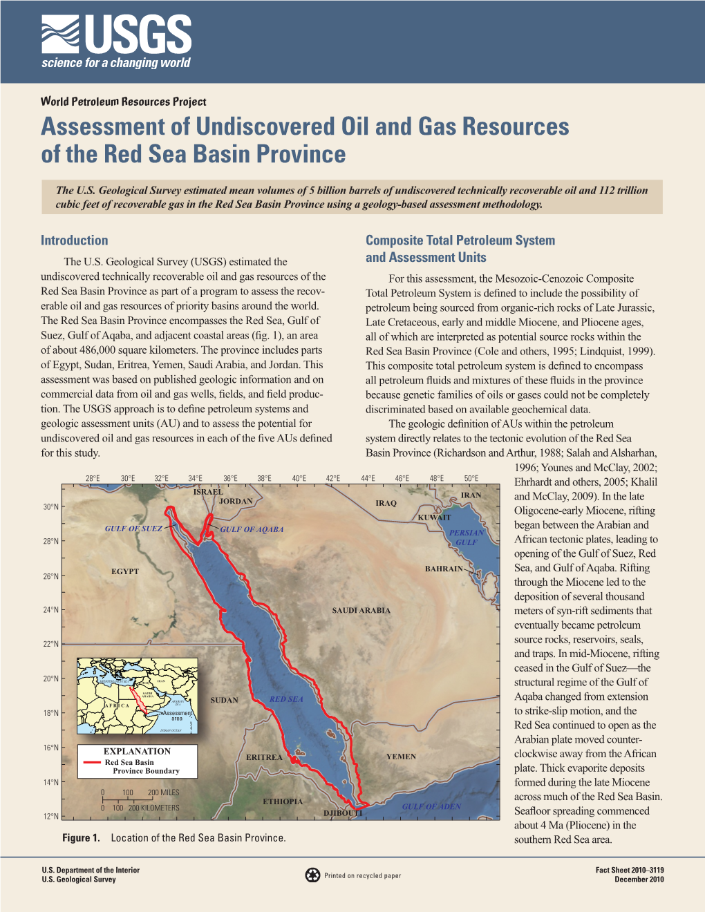 Assessment of Undiscovered Oil and Gas Resources of the Red Sea Basin Province