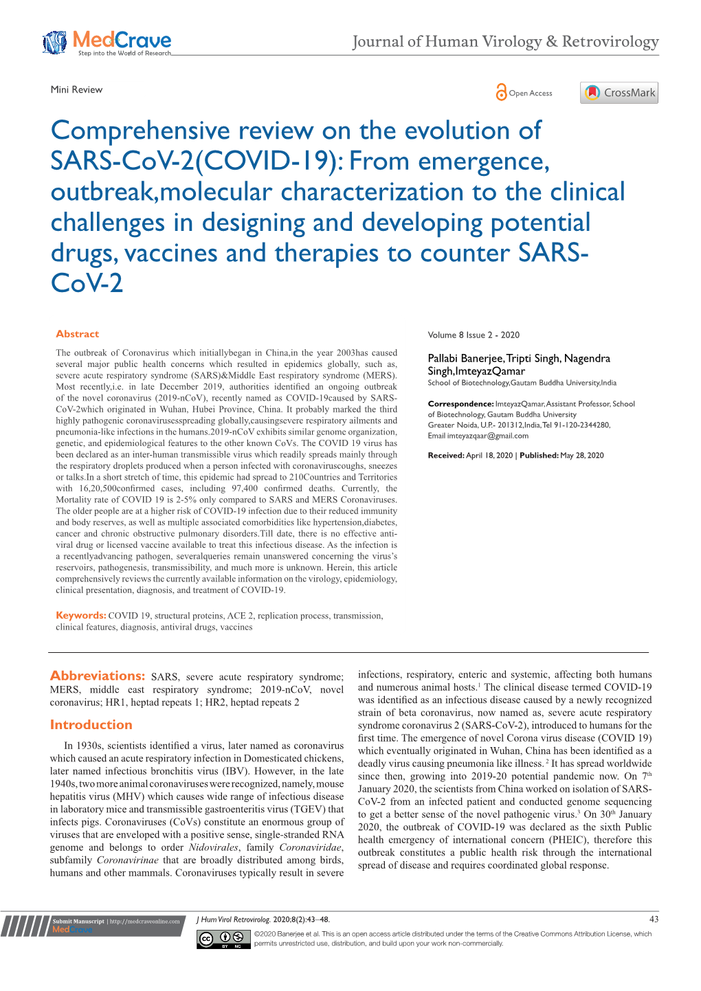 Comprehensive Review on the Evolution of SARS-Cov-2 (COVID-19)