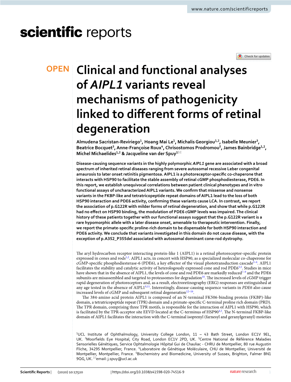 Clinical and Functional Analyses of AIPL1 Variants Reveal Mechanisms