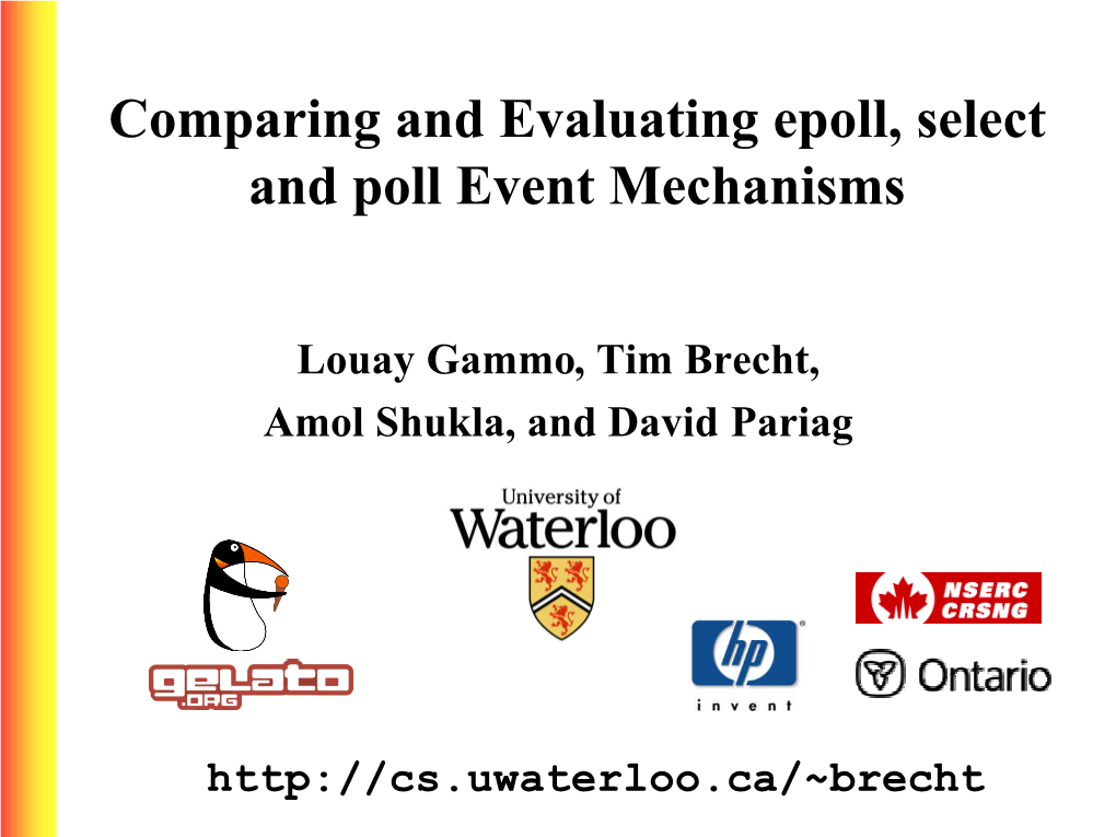 Comparing and Evaluating Epoll, Select and Poll Event Mechanisms