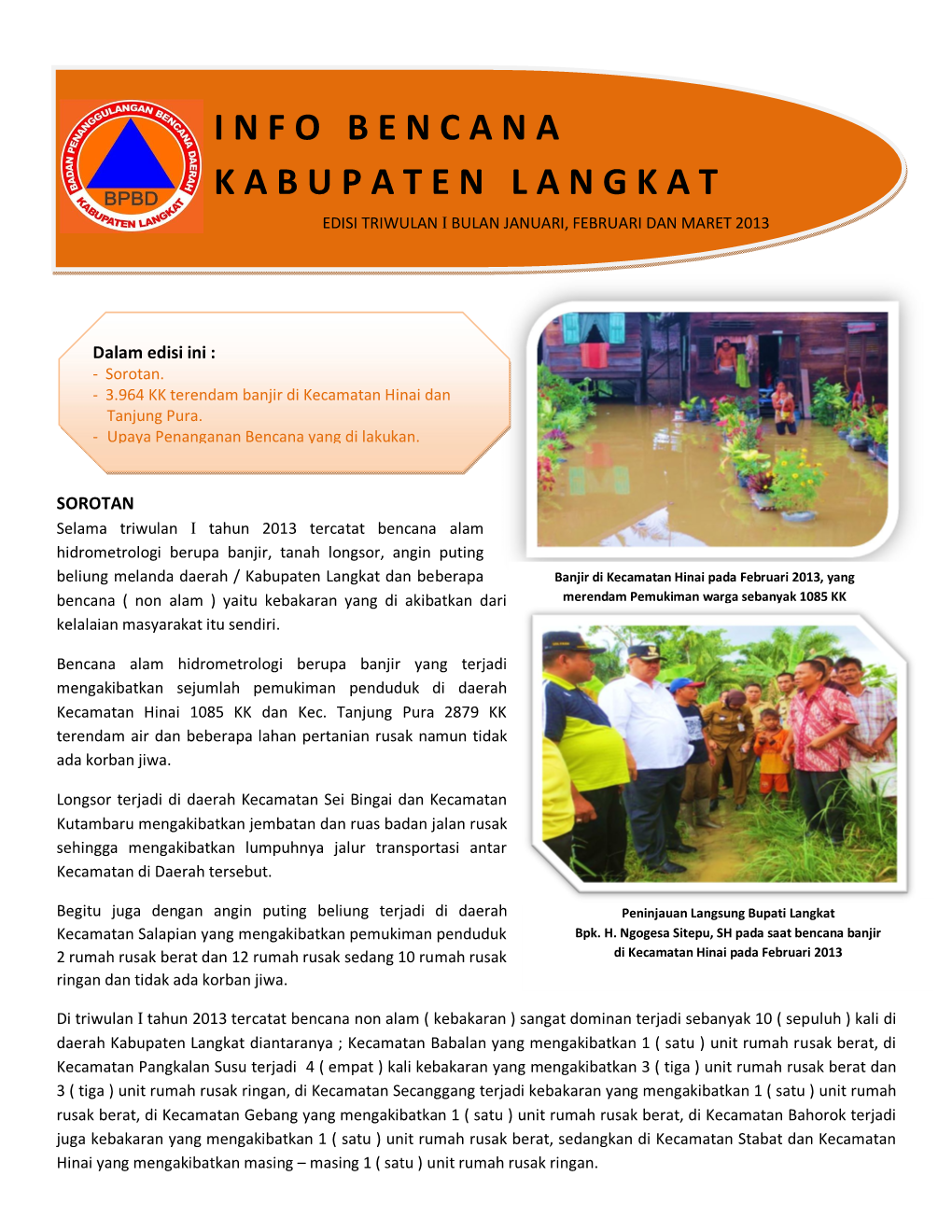 Infobencana Kabupatenlangkat