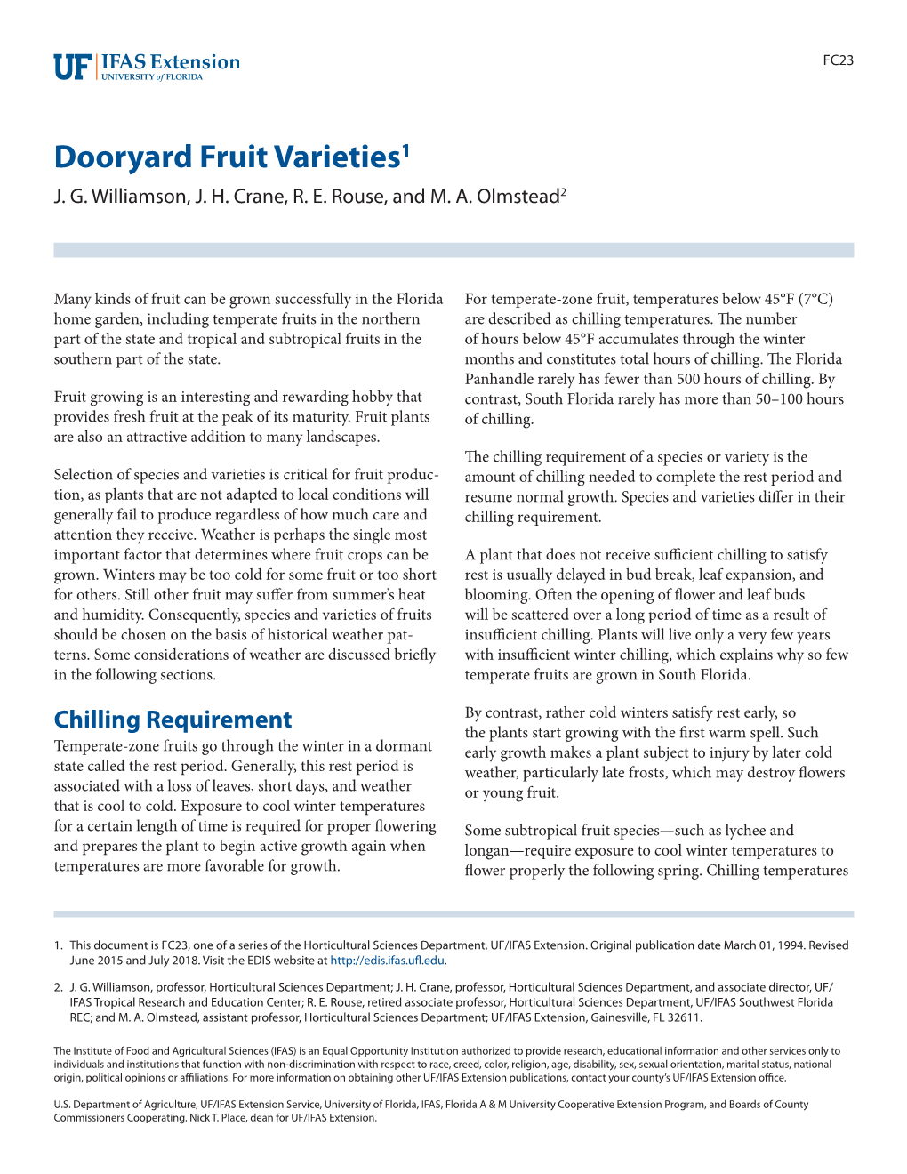 Dooryard Fruit Varieties1 J