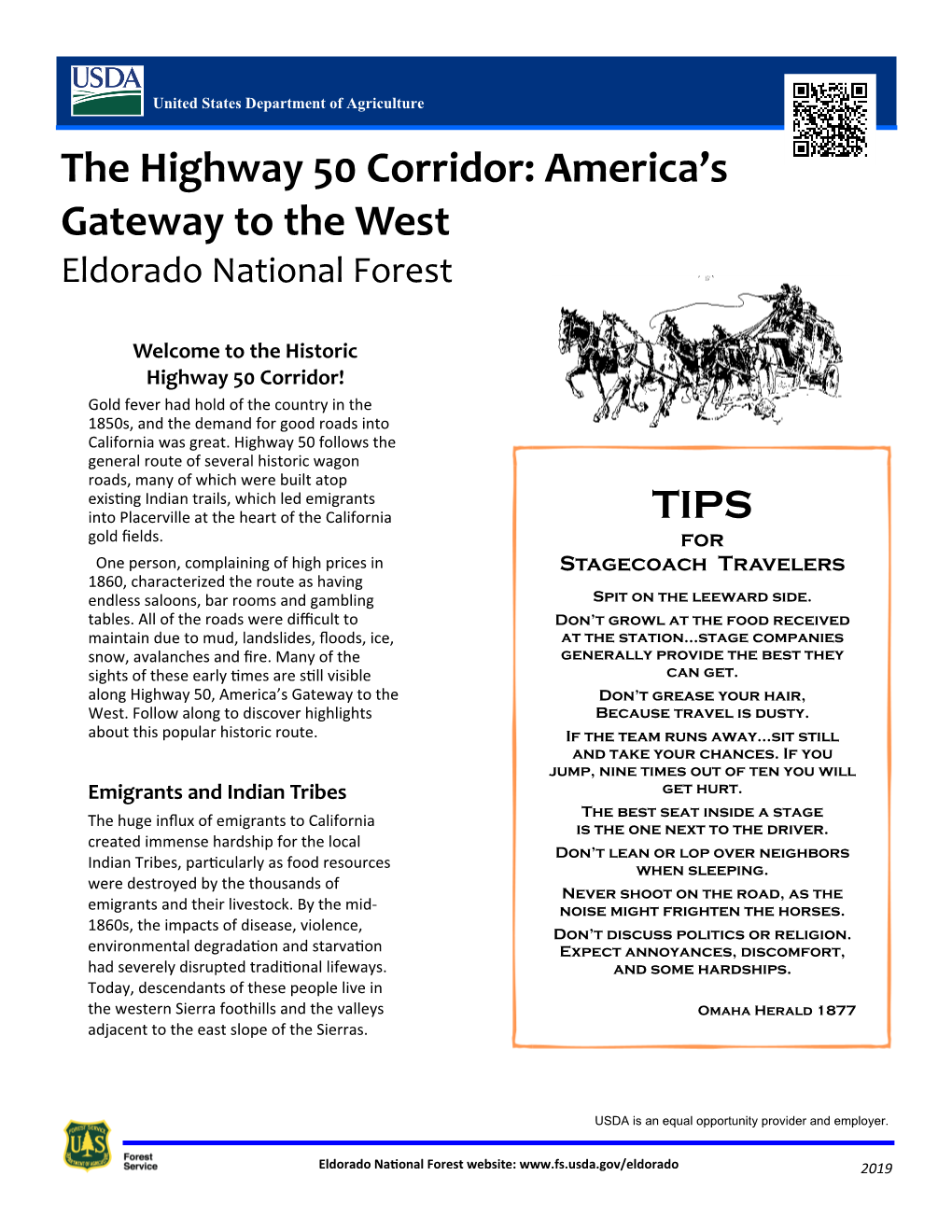 The Highway 50 Corridor: America’S Gateway to the West Eldorado National Forest