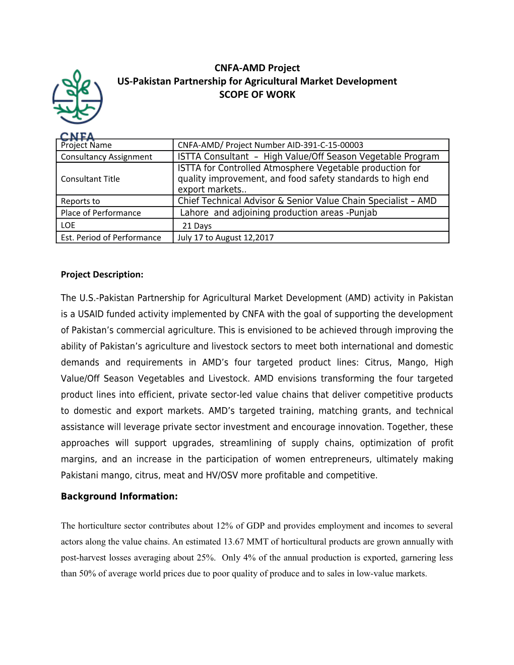 CNFA-AMD Project