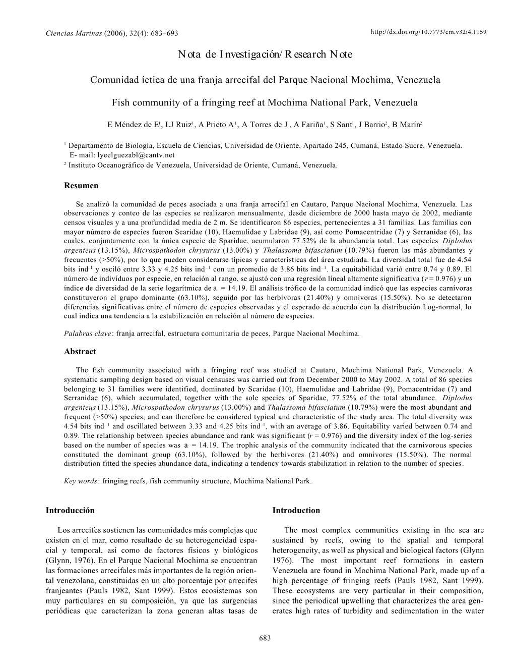 Nota De Investigación/Research Note