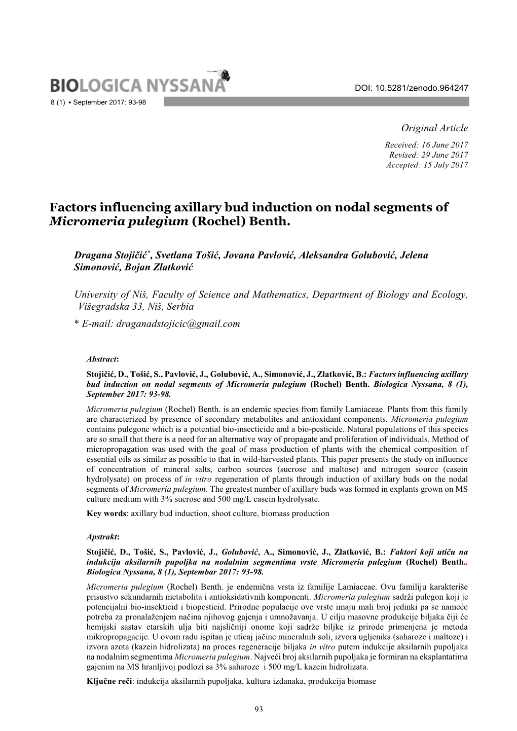 Factors Influencing Axillary Bud Induction on Nodal…