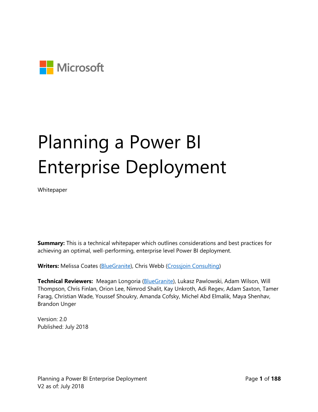 Planning a Power BI Enterprise Deployment