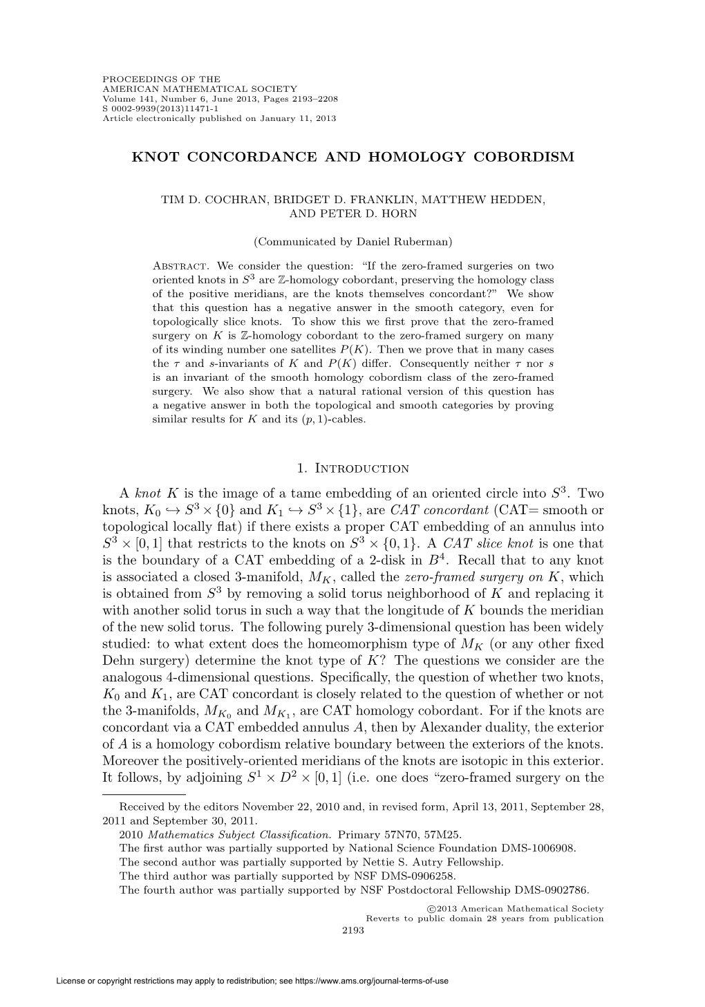 Knot Concordance and Homology Cobordism
