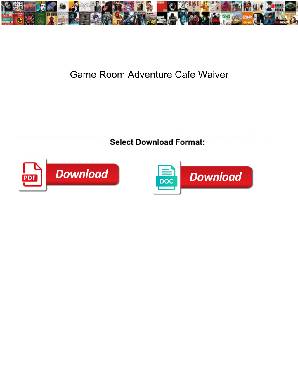 Game Room Adventure Cafe Waiver