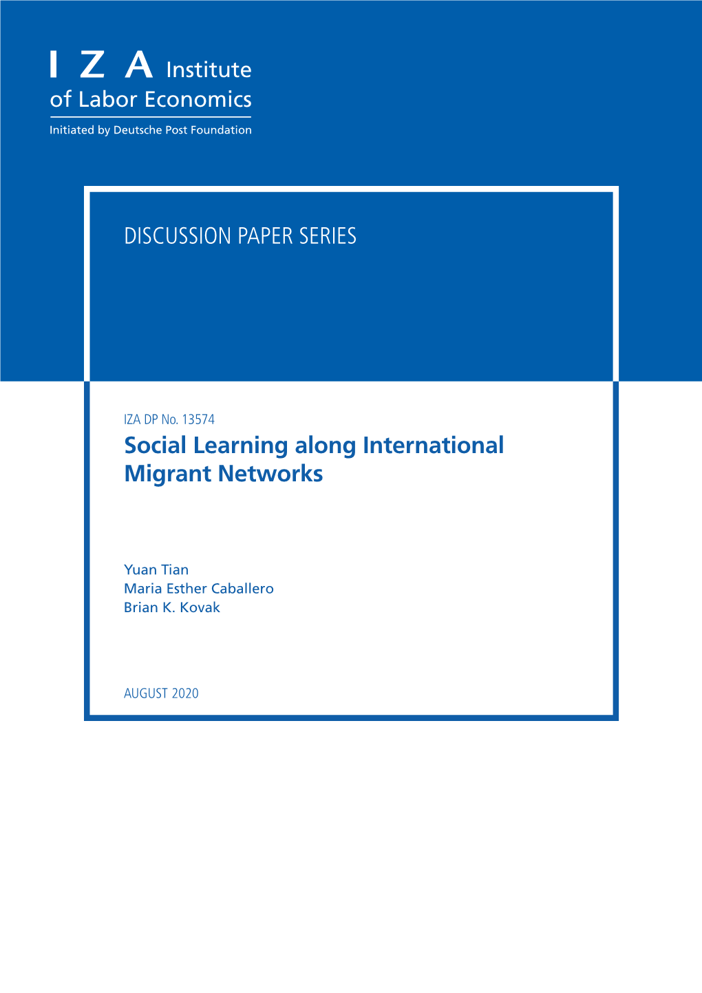 Social Learning Along International Migrant Networks