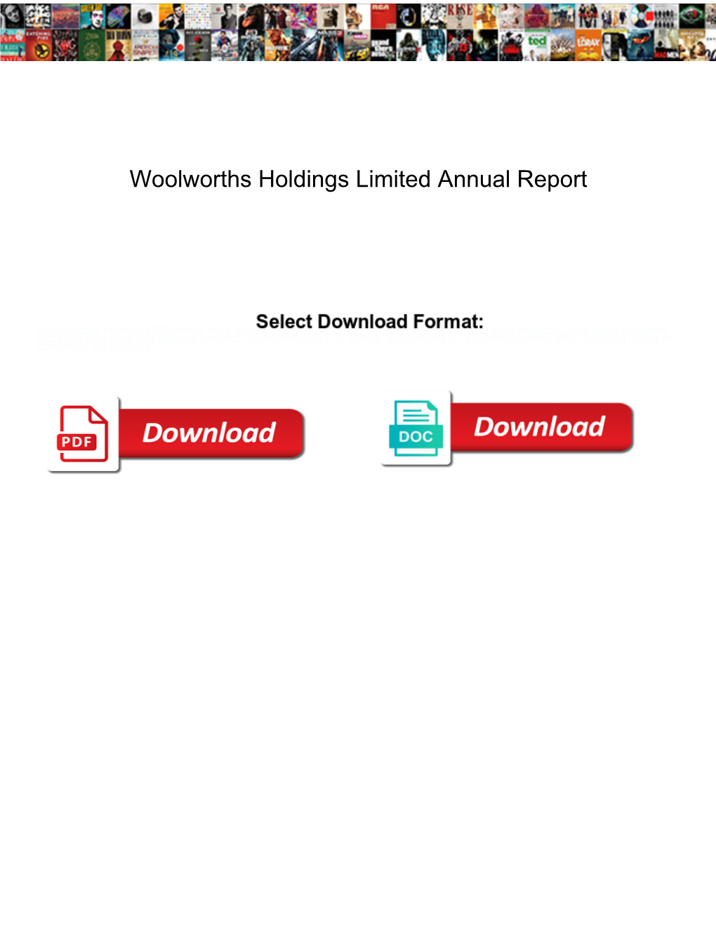 Woolworths Holdings Limited Annual Report