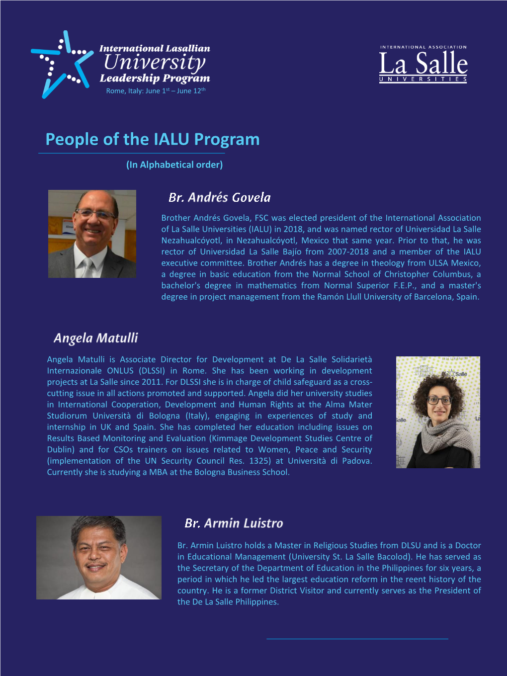 People of the IALU Program