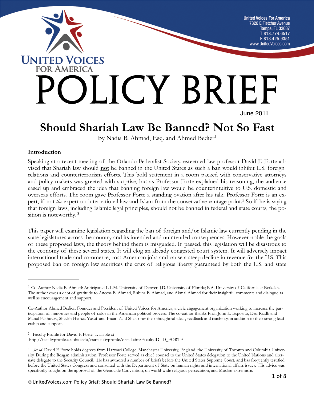 201105 UV Policy Brief Shariah