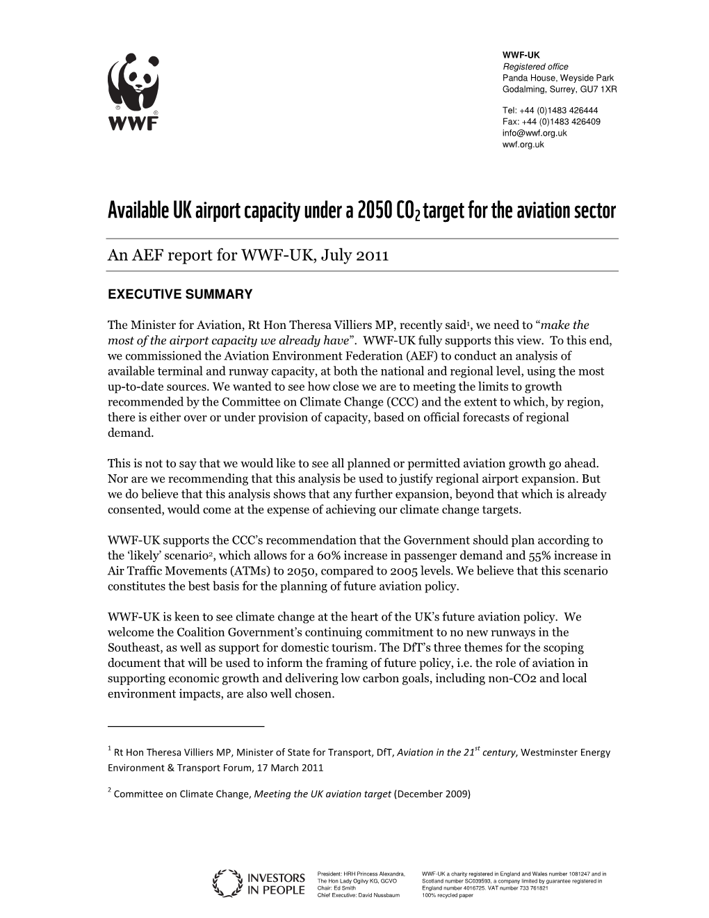 Available UK Airport Capacity Under a 2050 CO2 Target for the Aviation