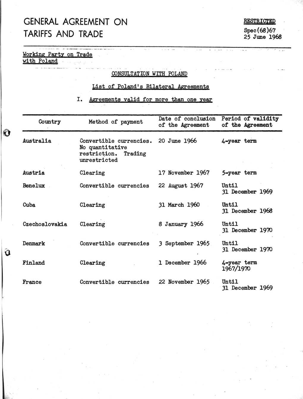 General Agreement on Tariffs and Trade