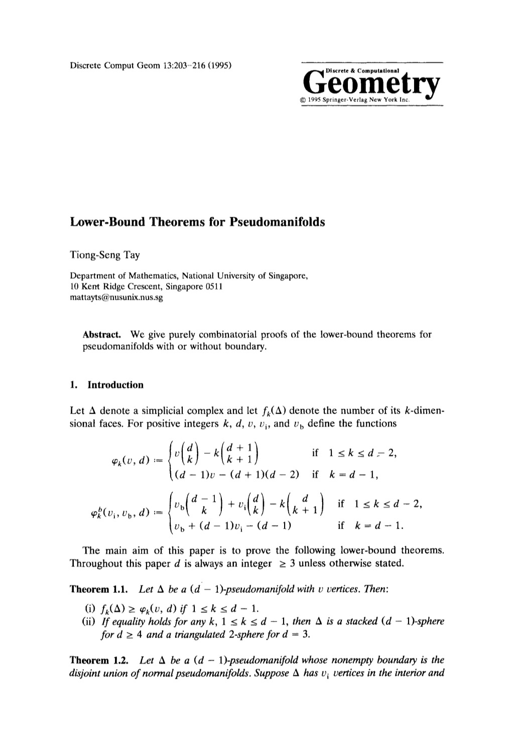 Lower-Bound Theorems for Pseudomanifolds