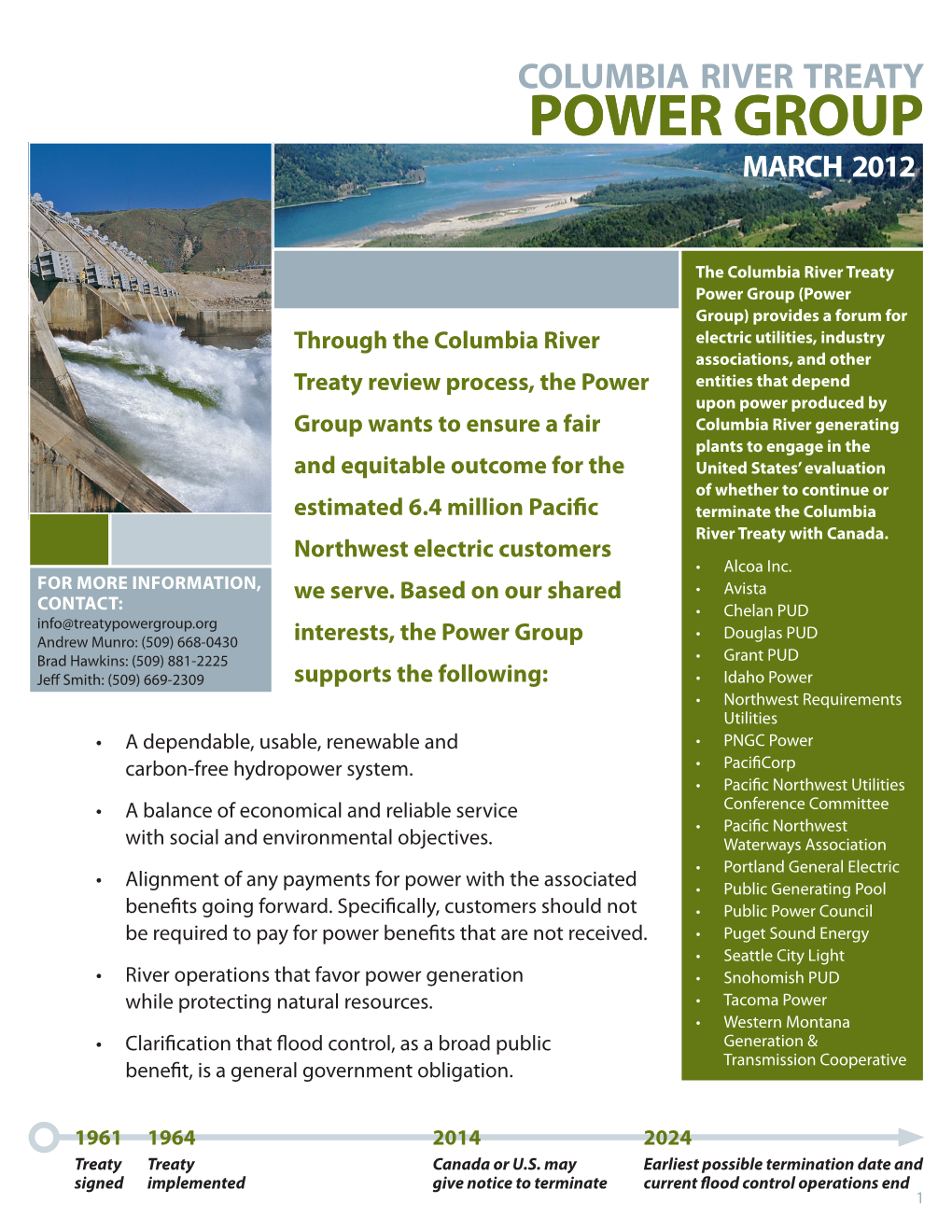 Columbia River Treaty Power Group March 2012