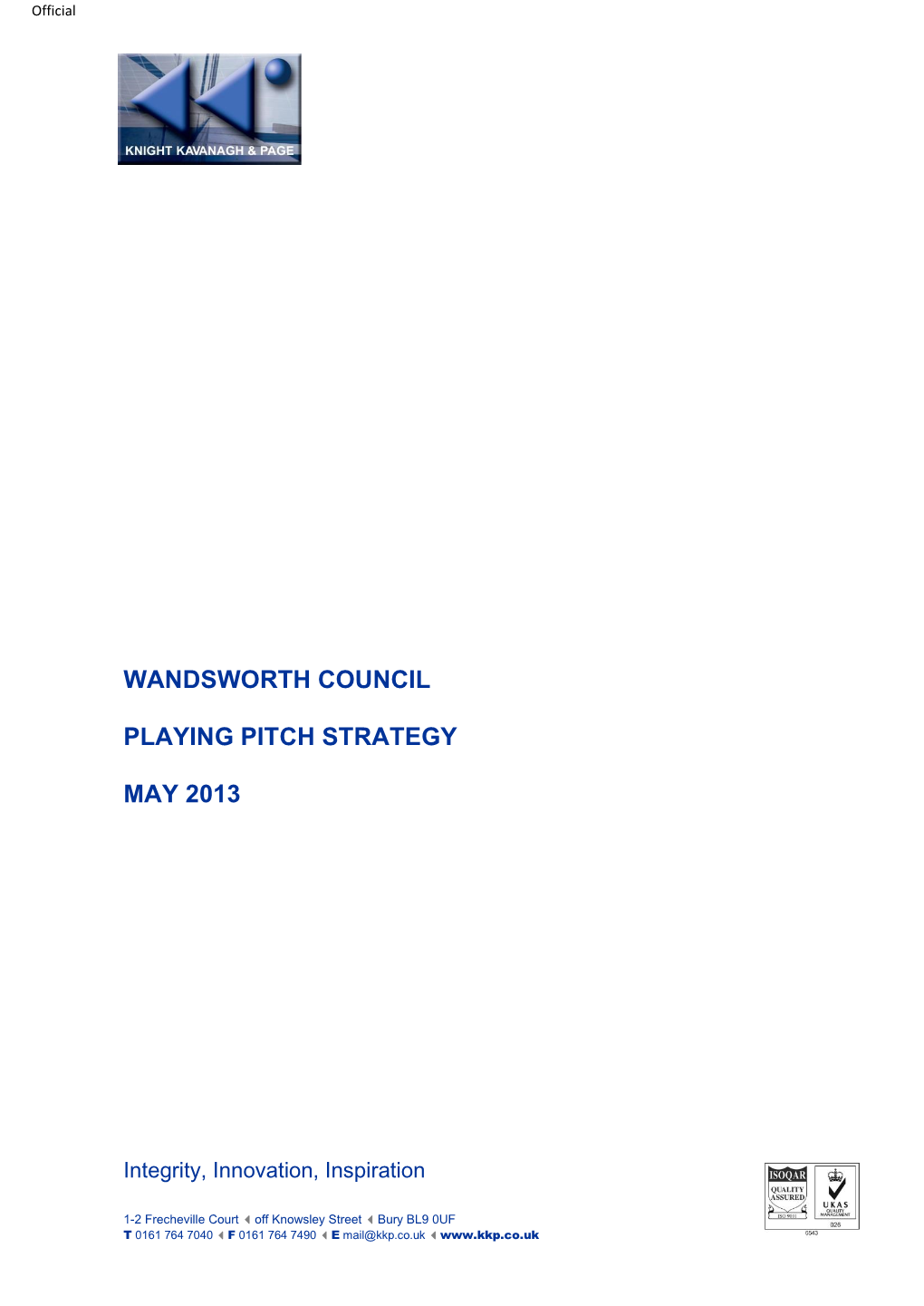 Wandsworth Council Playing Pitch Strategy May 2013